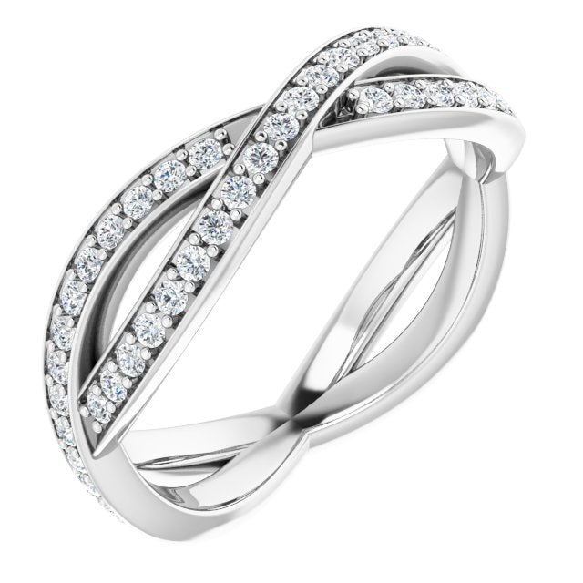 14K White Gold 1/2 CTW Natural Diamond Round Eternity Band