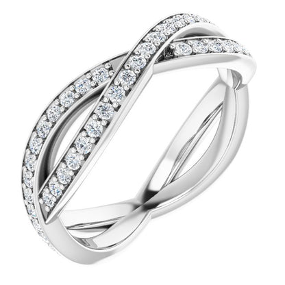 14K White Gold 1/2 CTW Natural Diamond Round Eternity Band