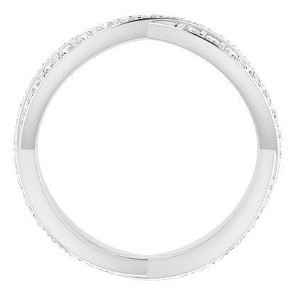 14K White Gold 9/10 CTW Natural Diamond Square Eternity Band