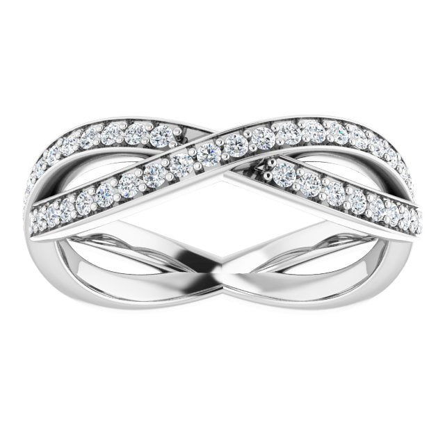 14K White Gold 1/2 CTW Natural Diamond Round Eternity Band