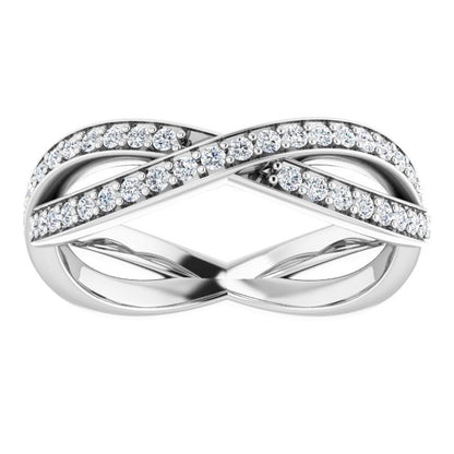 14K White Gold 1/2 CTW Natural Diamond Round Eternity Band