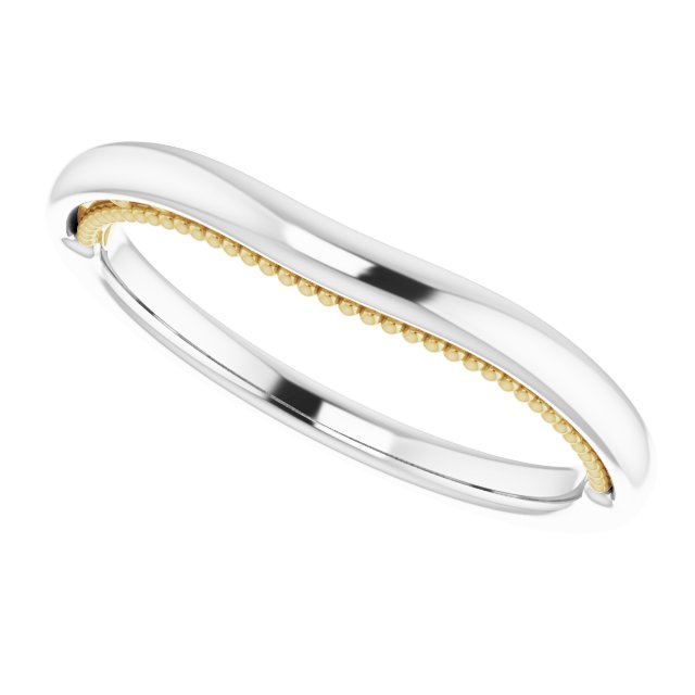 14K White & Yellow Gold Matching Band, 2 mm