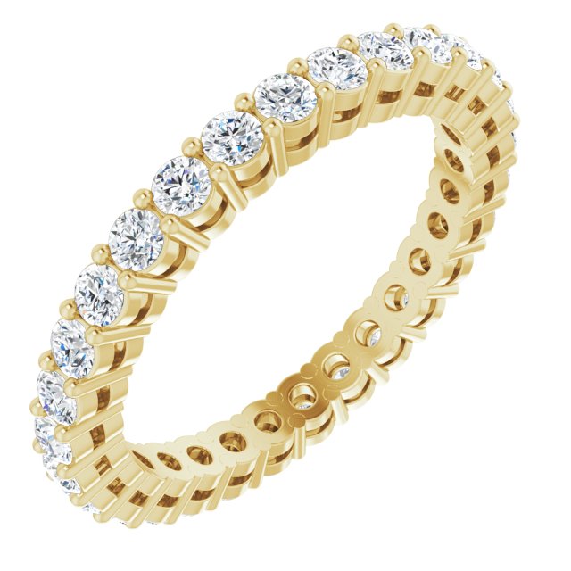 7/8 CTW Natural Diamond Eternity Band, 2.2 mm, Shared-Prong