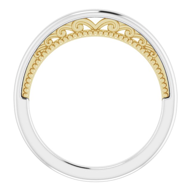 14K White & Yellow Gold Matching Band, 2 mm