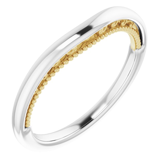 14K White & Yellow Gold Matching Band, 2 mm