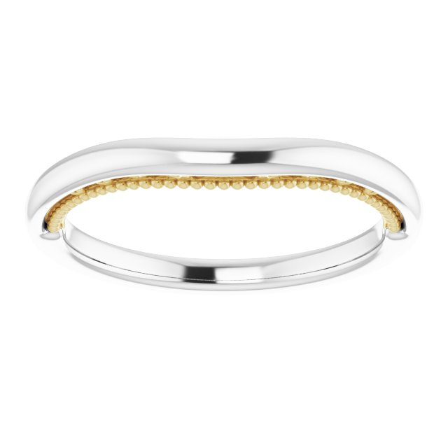 14K White & Yellow Gold Matching Band, 2 mm