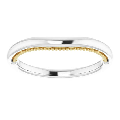 14K White & Yellow Gold Matching Band, 2 mm