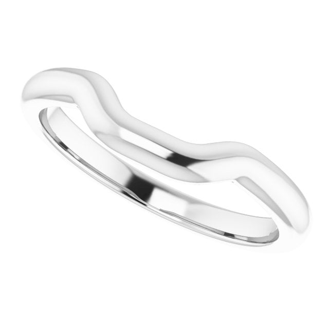 14K White Gold Band for 8x6 mm Emerald Ring