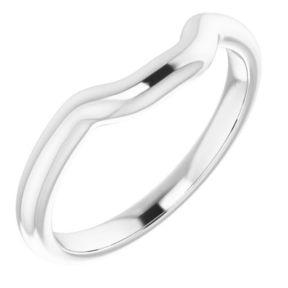14K White Gold Band for 8x6 mm Emerald Ring