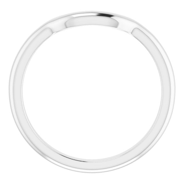 14K White Gold Band for 8x6 mm Emerald Ring