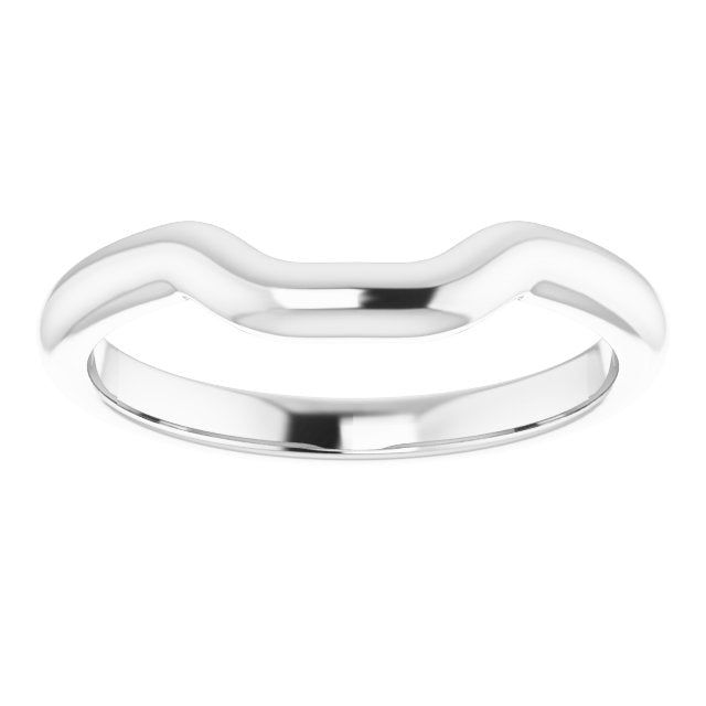 14K White Gold Band for 8x6 mm Emerald Ring