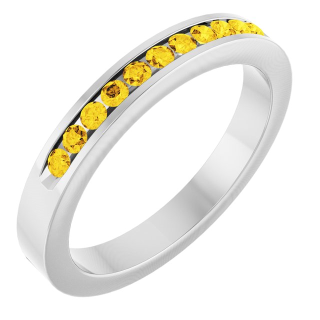 Natural Yellow Sapphire Anniversary Band, 3.08 mm