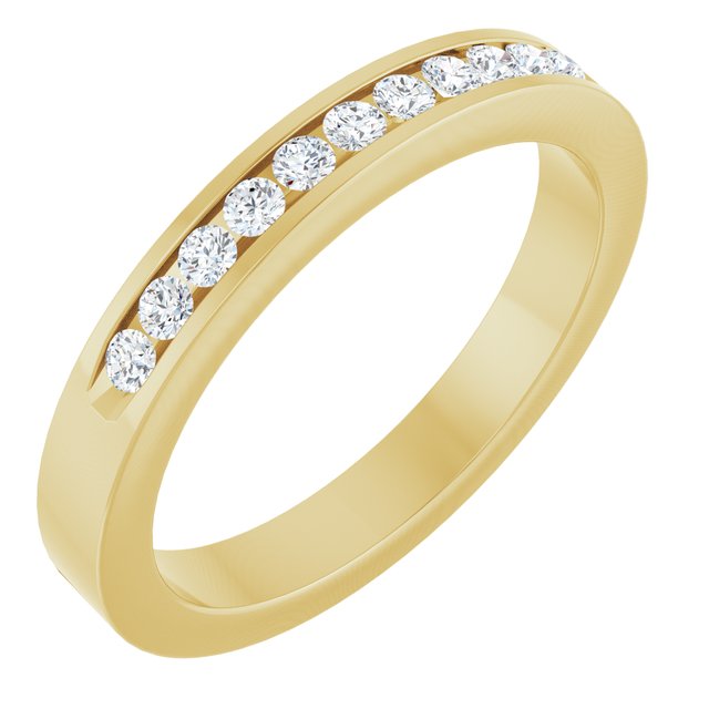 1/4 CTW Natural Diamond Anniversary Band, 3 mm, Channel-Set Eleven-Stone