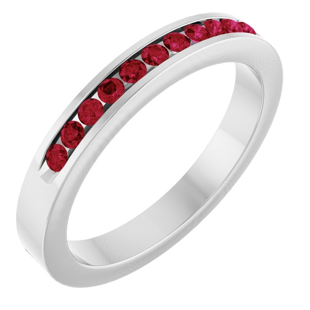 Natural Ruby Anniversary Band, 3.08 mm