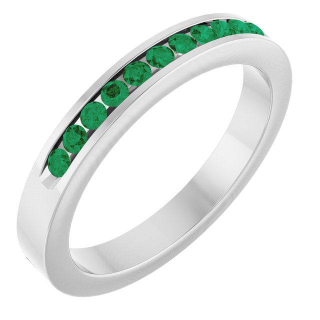 Natural Emerald Anniversary Band, 3.08 mm