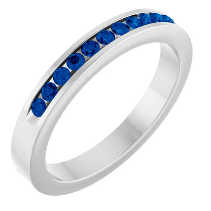 Natural Blue Sapphire Anniversary Band, 3.08 mm