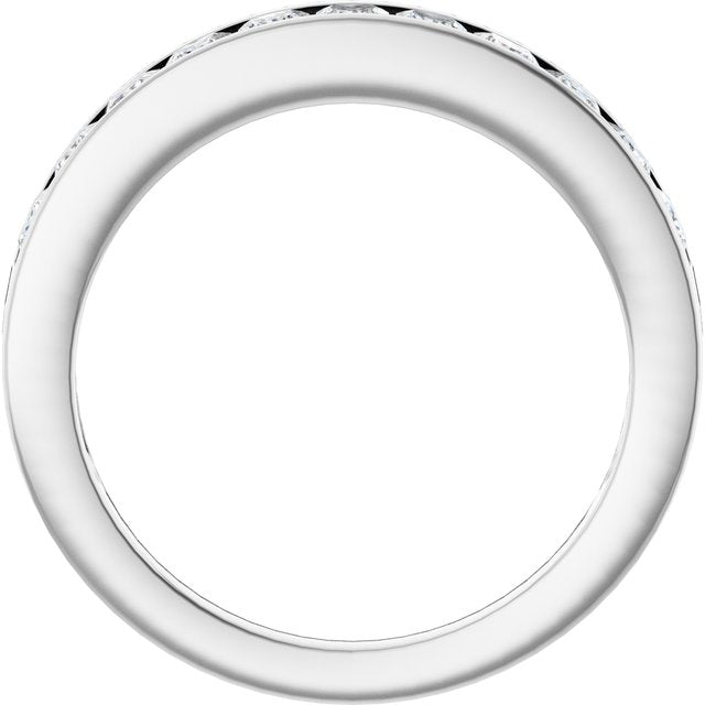 14K White Gold 3/4 CTW Natural Diamond Anniversary Band, 3.7 mm