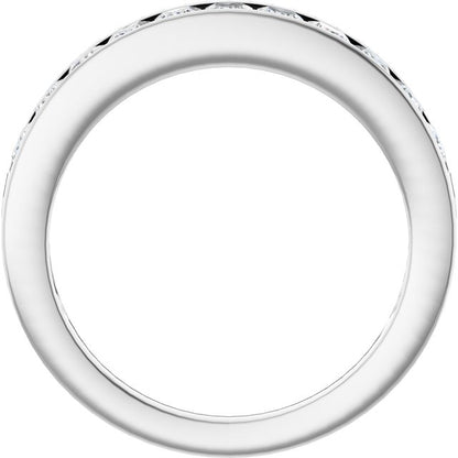 14K White Gold 3/4 CTW Natural Diamond Anniversary Band, 3.7 mm