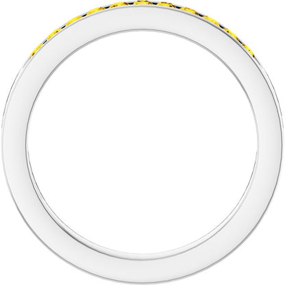 Natural Yellow Sapphire Anniversary Band, 3.15 mm