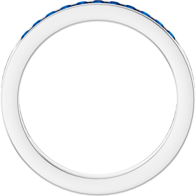 Natural Blue Sapphire Anniversary Band, 3.08 mm