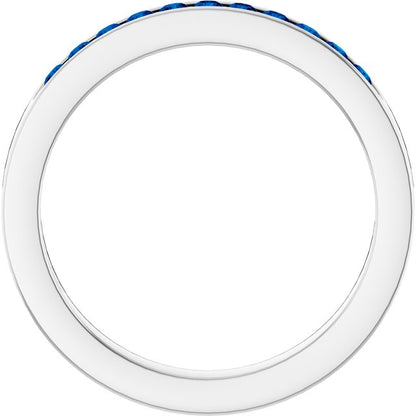 Natural Blue Sapphire Anniversary Band, 3.08 mm