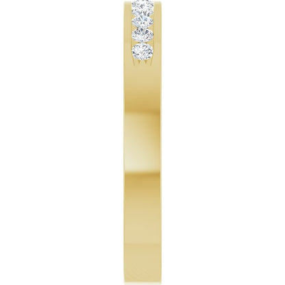 1/4 CTW Natural Diamond Anniversary Band, 3 mm, Channel-Set Eleven-Stone