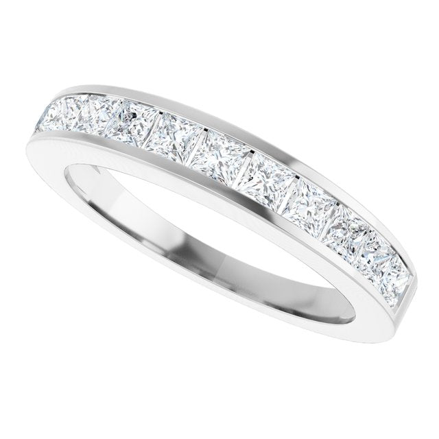 14K White Gold 3/4 CTW Natural Diamond Anniversary Band, 3.7 mm