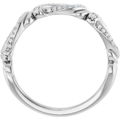 14K White Gold 1/5 CTW Natural Diamond Anniversary Band, 4.3 mm