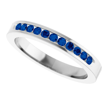 Natural Blue Sapphire Anniversary Band, 3.08 mm