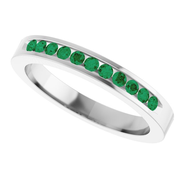 Natural Emerald Anniversary Band, 3.15 mm