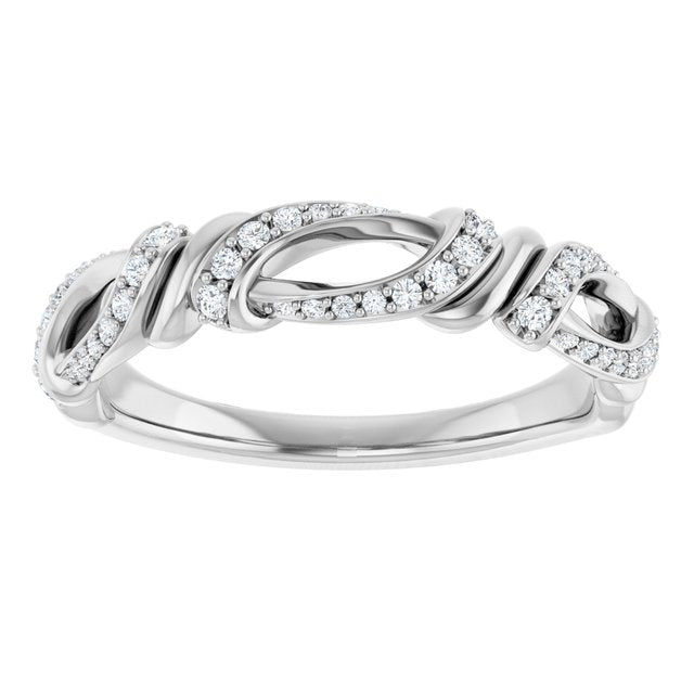 14K White Gold 1/5 CTW Natural Diamond Anniversary Band, 4.3 mm