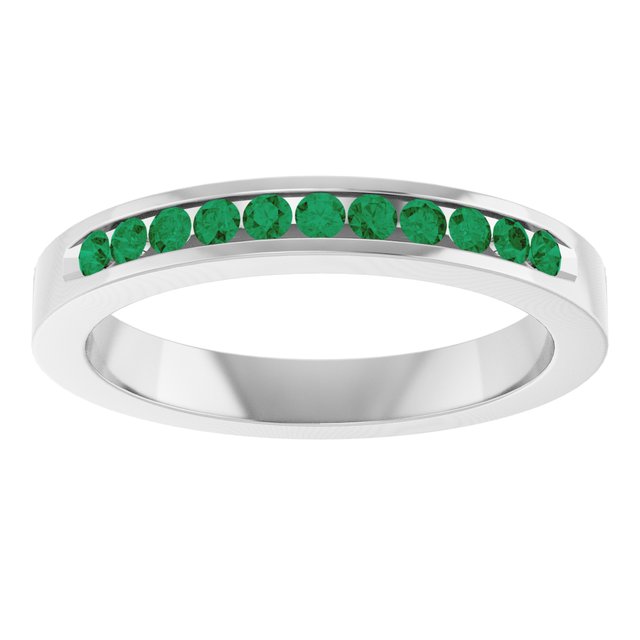 Natural Emerald Anniversary Band, 3.15 mm