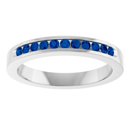 Natural Blue Sapphire Anniversary Band, 3.15 mm