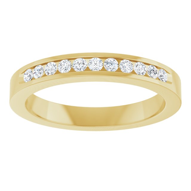 1/4 CTW Natural Diamond Anniversary Band, 3 mm, Channel-Set Eleven-Stone