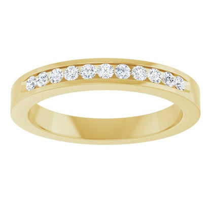 1/4 CTW Natural Diamond Anniversary Band, 3 mm, Channel-Set Eleven-Stone