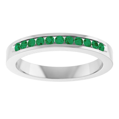 Natural Emerald Anniversary Band, 3.08 mm