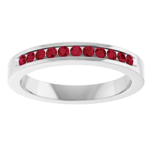 Natural Ruby Anniversary Band, 3.08 mm