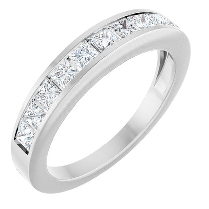 14K White Gold 3/4 CTW Natural Diamond Anniversary Band, 3.7 mm