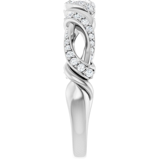 14K White Gold 1/5 CTW Natural Diamond Anniversary Band, 4.3 mm