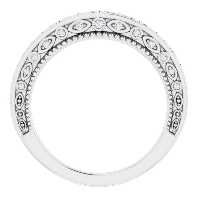 .08 CTW Natural Diamond Vintage-Inspired Band, 2.5 mm
