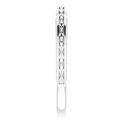 .08 CTW Natural Diamond Vintage-Inspired Band, 2.5 mm