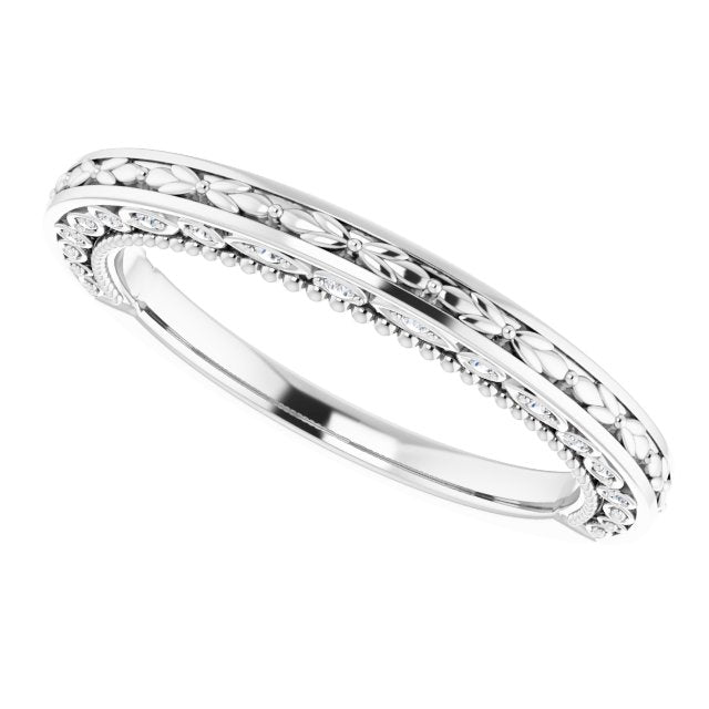 .08 CTW Natural Diamond Vintage-Inspired Band, 2.5 mm