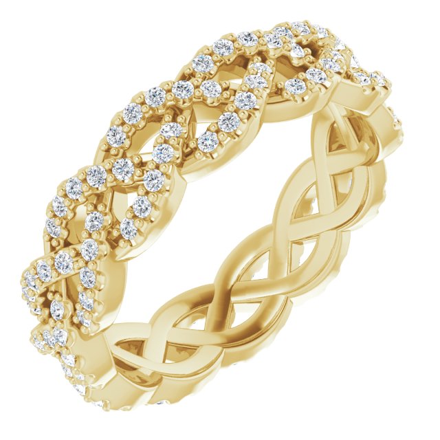 14K Yellow Gold 1/2 CTW Natural Diamond Eternity Band, 5 mm
