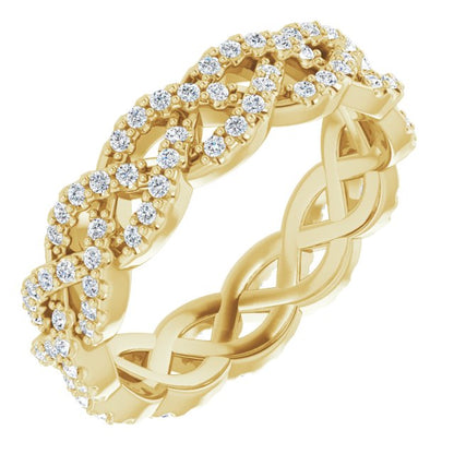 14K Yellow Gold 1/2 CTW Natural Diamond Eternity Band, 5 mm