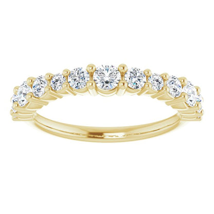 14K Yellow Gold 3/4 CTW Natural Diamond Anniversary Band, 3.4 mm