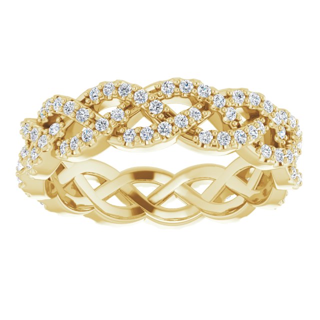 14K Yellow Gold 1/2 CTW Natural Diamond Eternity Band, 5 mm