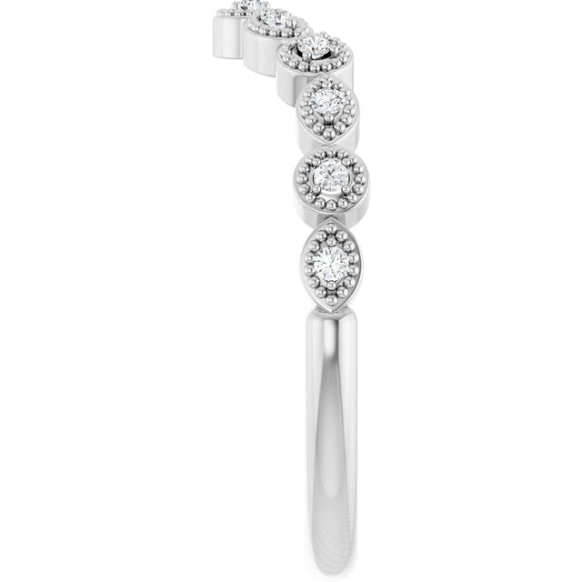 1/10 CTW Natural Diamond Vintage-Inspired Contour Band