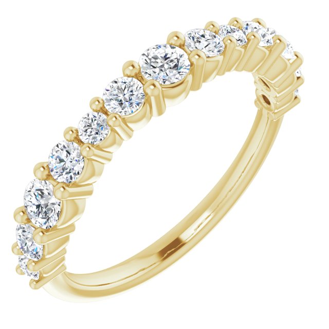 14K Yellow Gold 3/4 CTW Natural Diamond Anniversary Band, 3.4 mm