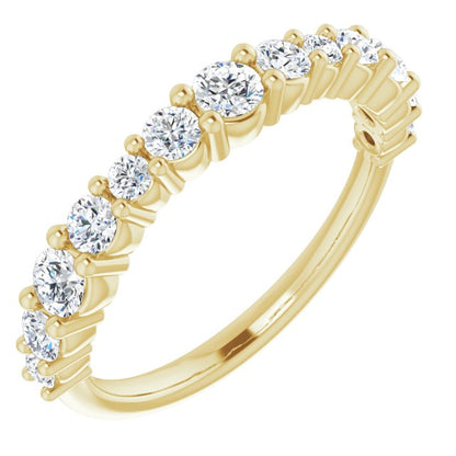 14K Yellow Gold 3/4 CTW Natural Diamond Anniversary Band, 3.4 mm