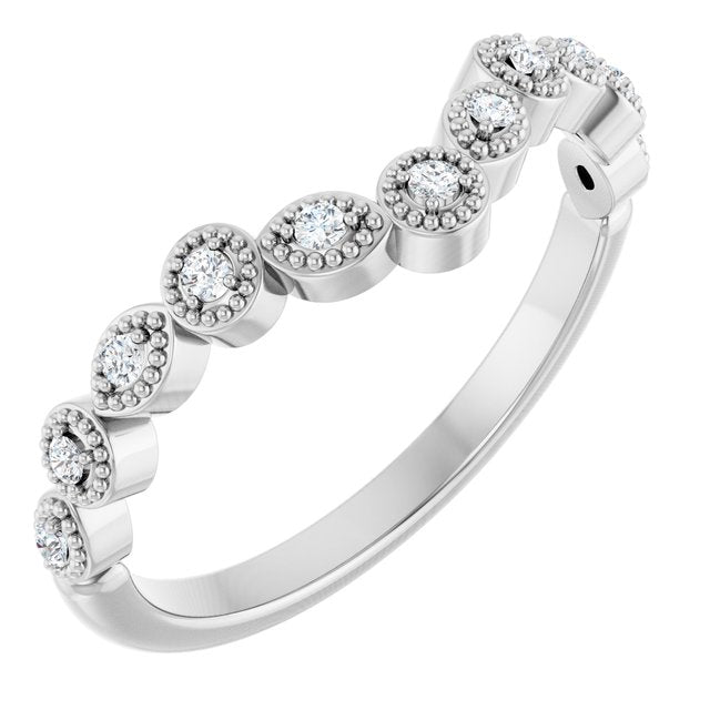 1/10 CTW Natural Diamond Vintage-Inspired Contour Band